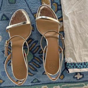 Tory Burch Brand New Penelope Metallic Slingback Gold Sandals Never Worn Size 11